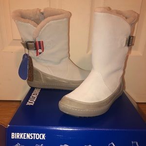 NWT Birkenstock Woodbury Off-white Suede Boots